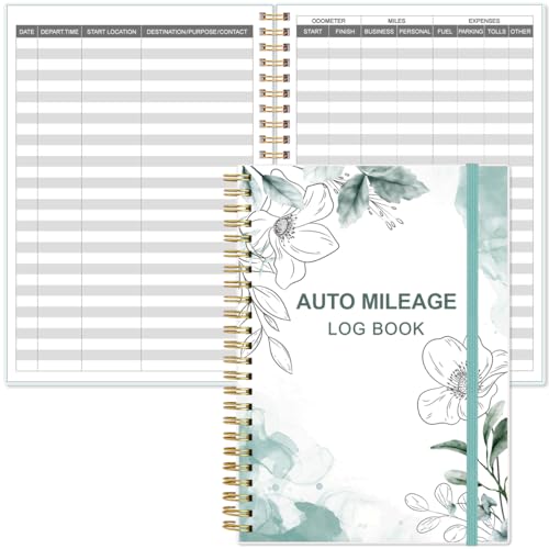 Auto Mileage Log Book – Vehicle Maintenance Log Book, Miles Log B...