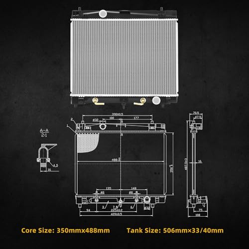 Image of DWVO Radiator Complete Radiator Compatible with 2006-2019 Toyota Yaris 1.5L, Fit for 2016-2019 Toyota Yaris R 1.5L, Fit for 2008-2014 Scion xD 1.8L, L4 Replace CU2890, TO3010306, 1640021300