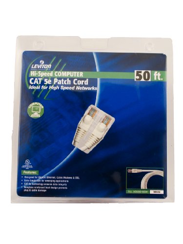 Cable Patch Cord Leviton CAT5E 15.24 m Blanco miniatura 1