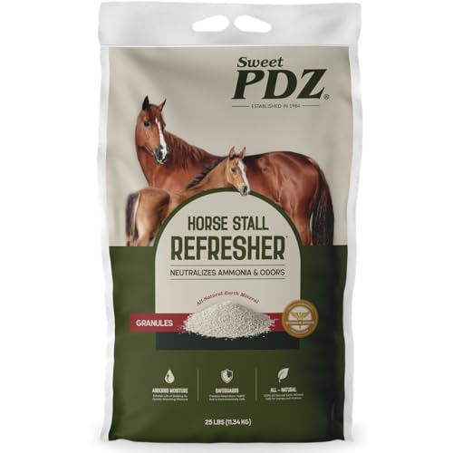 Sweet PDZ Horse Stall Refresher Granules, Stall Refresher Odor Eliminator, Barn Stall Deodorizer, 25 lbs