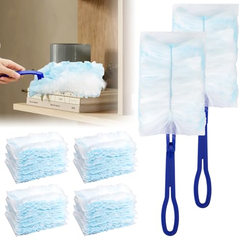 40 Piezas Kit Plumero Atrapapolvo para Swiffer, Recambio antiestático con 2 Asas, Accesorios de Repuesto para el Plumero, Plumero para Limpiar Polvo y Suciedad