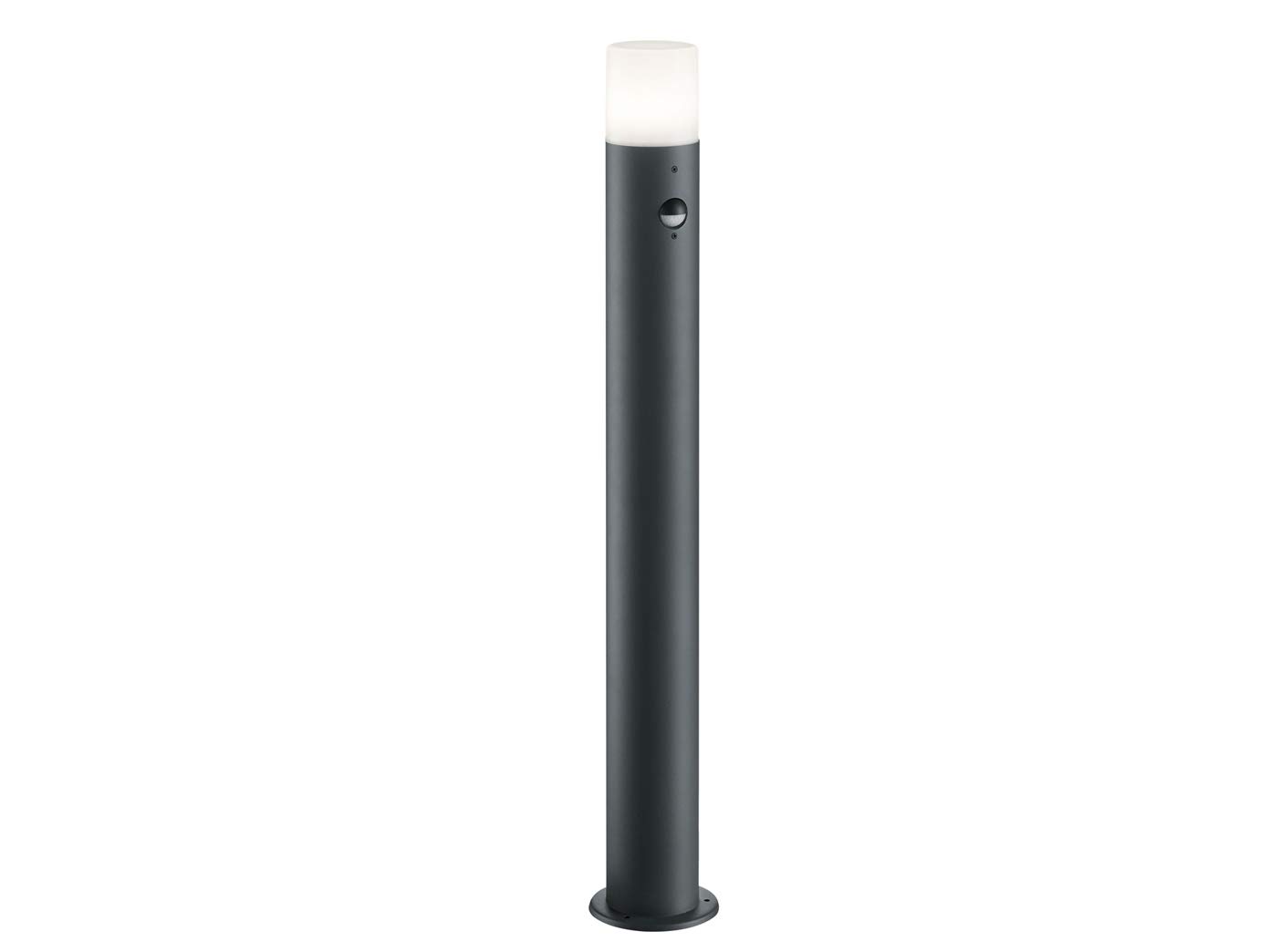 meineWunschleuchte Wege-Leuchte mit Bewegungsmelder Aluminium Anthrazit | mit E27 LED, Höhe 80cm, moderne Pollerleuchte, Schutzklasse IP44, für Wegbeleuchtung Garten Außen