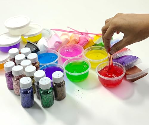Image of ECLET 6 Slime + 6 Glitter + 12 Clay Creative DIY Kit for Toddler Kids with Tools |Combo Slime & Clay Fun Joy Pack for Kids Arts & Crafts, Sensory Play, Birthday Gift for Boys & Girls Age 3+