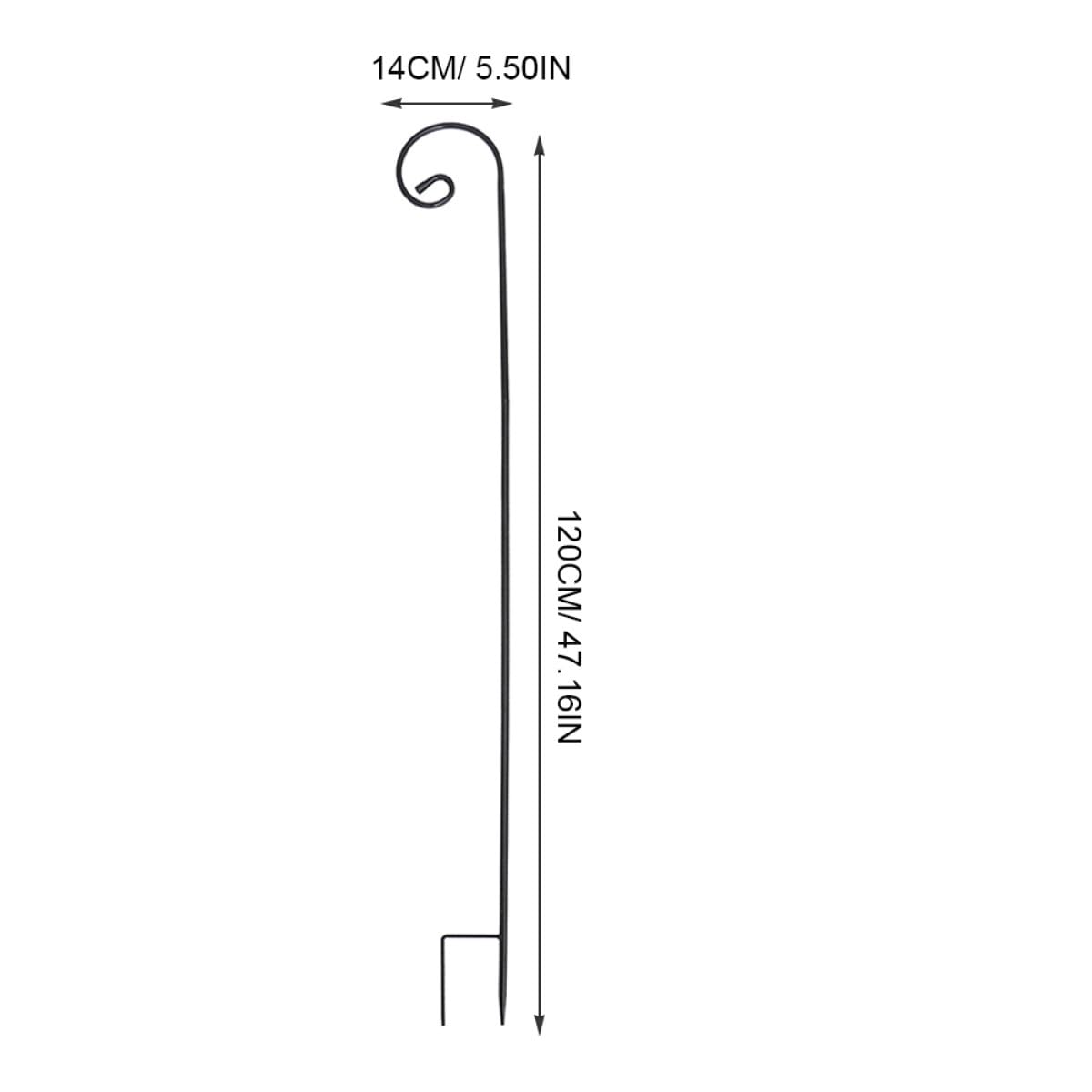 Didiseaon Lot de 2 Crochets en Fer Noir, Résistants la Rouille, Faciles à Assembler et Détachables pour Suspendre Pots de Fleurs et Lampes Jardin ou Pelouse