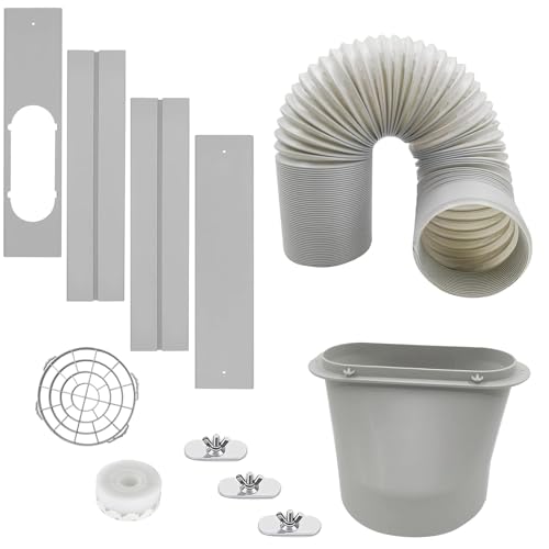 MQIDLFE Portable Air Conditioner Window Vent Kit with 5.9 Inch Diameter 59 Inch Length Exhaust Hose Adjustable Window Seal for Horizontal&Vertical