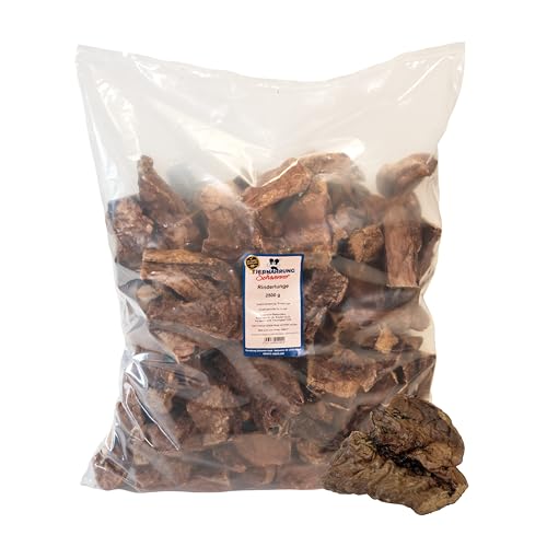 Schwenner Rinderlunge getrocknet – Hundeleckerli aus Trockenfleisch, Hunde Snacks, Trainingsleckerli Hund, Kauartikel Hund groß & klein – 2500g