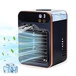 hYwecy Portable Air Conditioner-4000mAh Rechargeable Office Air Conditioner in Three Speeds&Spray Speed,Portable Evaporative Cooling Fan with Spray for Home Bedroom Office Car (dark blue)