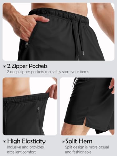 Aolesy Mens Workout Shorts 5"/7"/10" with Zipper Pockets Lightweight Athletic Shorts Linerless for Gym Running Basketball4