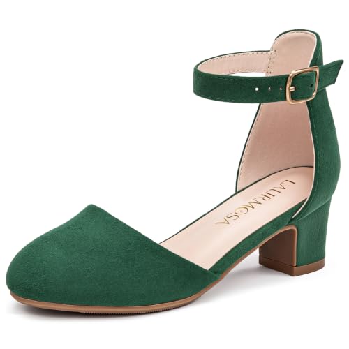 Image of LAURMOSA Girls Dress Shoes Closed Toe Pumps High Heels for Little Big Kid