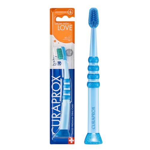 Curaprox Spazzolino Da Denti Per Bambini | Per Neonati E Bambini Piccoli | Setole Ultra Morbide Per Una Pulizia Delicata | Blu-blu | Confezione Singola