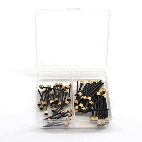 Image of 50 Pcs Picture Hanging Nails Hangers Brass Head Black Nails Pins for Hanging Picture Photo Frame
