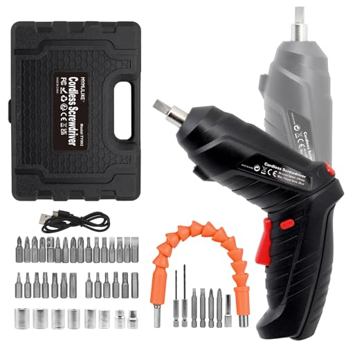 Cordless Electric Screwdriver, Charging 2-3hours, 47 pcs Accessories Small Drills for Moving,...