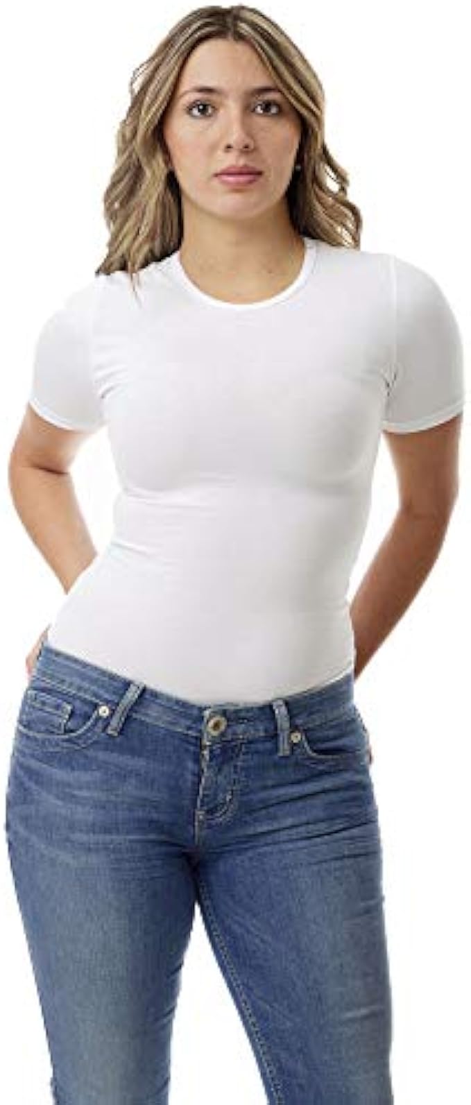 Underworks 女款超輕棉質壓縮極簡圓領 T 恤