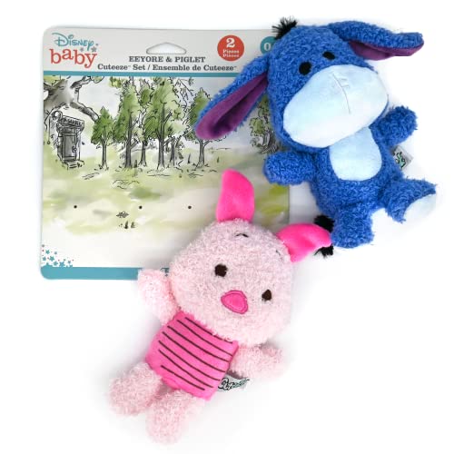 Image of KIDS PREFERRED Disney Baby Cuteeze Winnie The Pooh Friends Eeyore and Piglet Stuffed Animal Plush Toys 2 Piece Set for Baby and Toddler Boys and Girls - 7 Inches