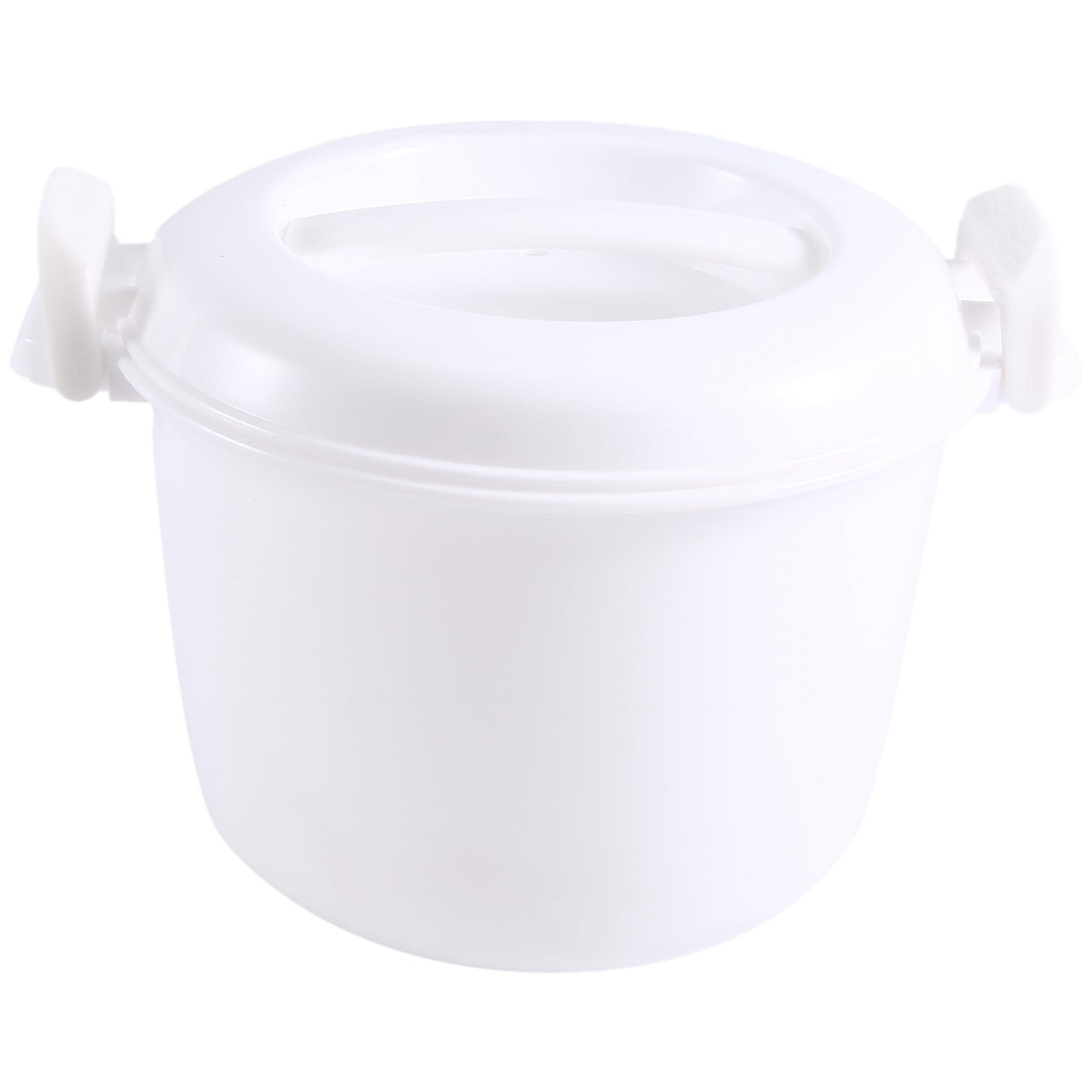 Lamsimoy White Microwave Rice Cooker Multifunction Small Lunch Container Microwave Cooker Cookware 17.5X21x14cm