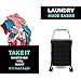 Jumbo XXL Folding Shopping Cart with 360° Swivel Wheels, Heavy-Duty Double Basket for Groceries, Laundry, and More – Black, Model S-2777