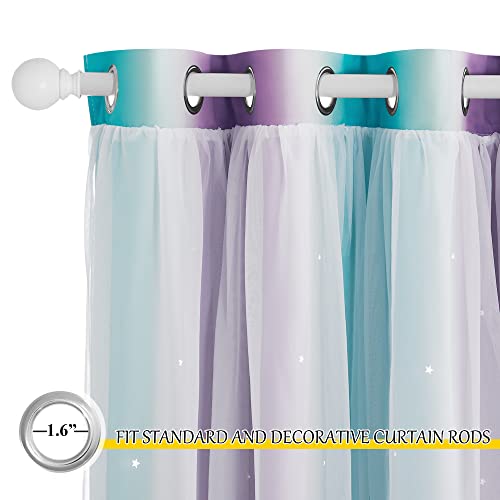 NICETOWN Sheer Layer Overlay Blackout Curtains with Grommet Top (52" Wide) - Image 4