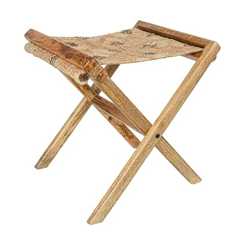 Creative Co-Op Wood and Jute Stool Cover