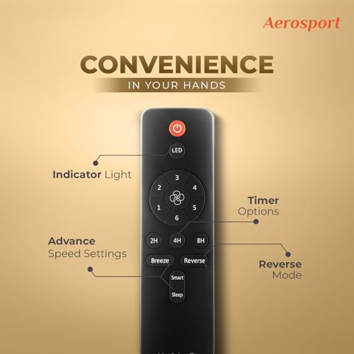 Image of IVAS 1200 mm Aero Sport Electric Ceiling Fan With Remote Control, High Speed Fan For Living Room, Bedroom And Office (Golden Oak)