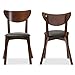 Baxton Studio Sumner Mid-Century Black Faux Leather and Walnut Brown Wood Dining Chair