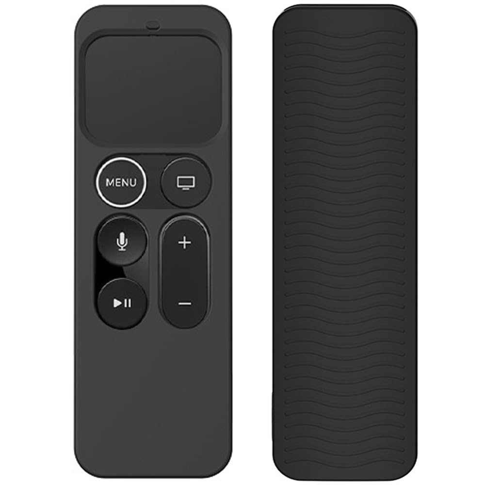 Silikonowe etui ochronne do Apple TV 4K 4. i 5. generacji Siri Remote etui na pilot zdalnego sterowania, etui na pilota zdalnego sterowania, antypoślizgowe etui ochronne (Black Not Glow)