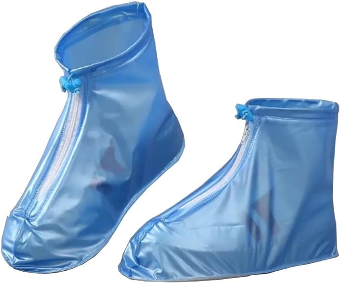FUTURE TRAND(1Pair Waterproof Reusable Rain/Snow Shoe Covers, Anti-slip Silicone Reusable Rain Shoe Covers Waterproof Shoes Cover Protector Women Men Kids Outdoor. (XL, Blue)