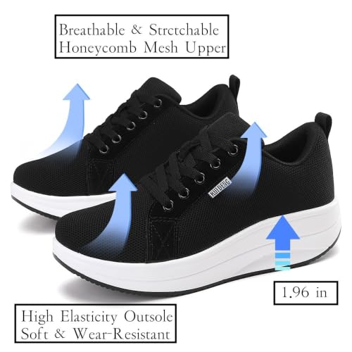 Image of Walking Shoes for Women Air Cushion Nurse Slip Resistant Work Sock Sneakers Food Service Platform Comfortable Weight Light