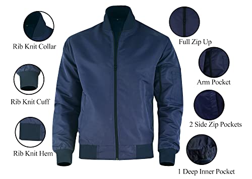 Deckra Men's Varsity Jacket Mid Season Sprinng Lightweight Outwear Sports Bomber Rib Kinit Casual Jacket Coat3