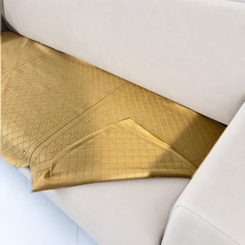 Image of Homerz Premium 'Surya Series' Sofa Cover | Stylish Sofa Protector | Net Fabric | Anti-Stain & Washable Slip Cover Exact Size Antislip (New Jerry Chikku, 5 (3+1+1) Seater, Only Seat Cover)