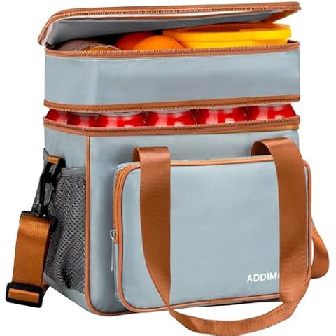 Lunch Bag for Women Men Double Deck Lunch Box, [24H] Insulated Lunch Cooler Bag with Shoulder Strap, Large Heavy Duty Leakproof Adult Lunch Tote Bag LunchBox for Work Beach Picnic Travel (15L, Grey) Cover