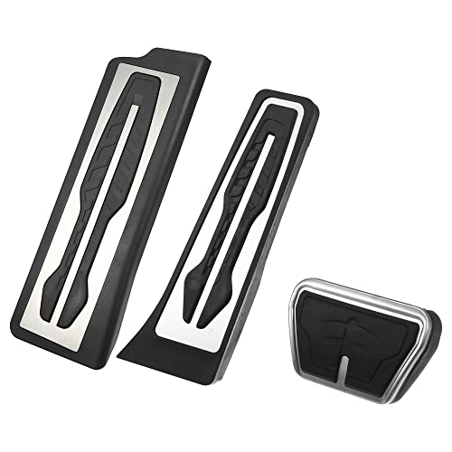 X AUTOHAUX 3 Pcs Accelerator Pedal and Brake Pedal Cover Set for BMW X3 X4 X5 X6 2 3 4 5 6 7 Series G20 F30 G30 G11 G01 G02 G05 F15 F16 F22 F25 Metal Rubber