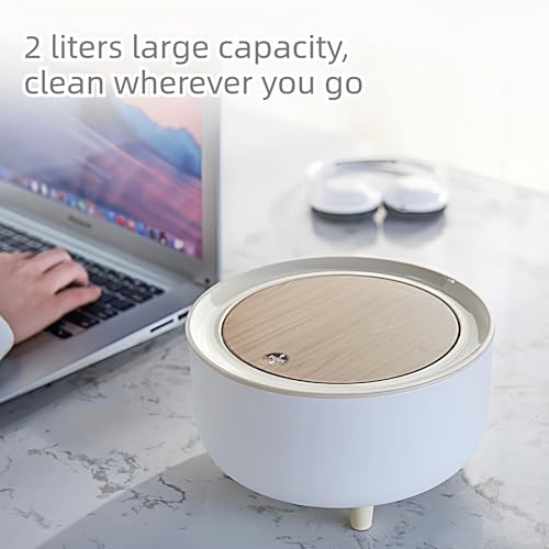 Caneca de basura mini de escritorio con tapa, 2L miniatura 2