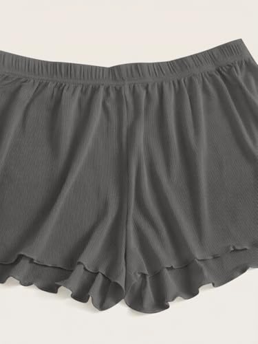 Image of Floerns Women's Plus Size Solid Pajama Shorts 2 Pack Soft Lounge Sleep Shorts