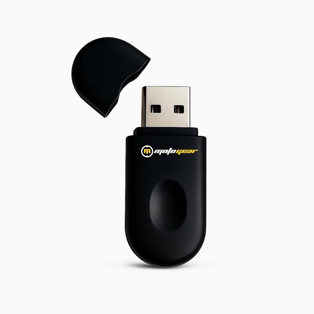 MOTOGEAR Portable Bluetooth Dongle Receiver Hands-Free Car Kit 3.5mm Bluetooth Aux Adapter Wireless Music Streaming for Home Car Audio System Headphone Speaker (Bluetooth 4.2, A2DP, 40 FT Range)