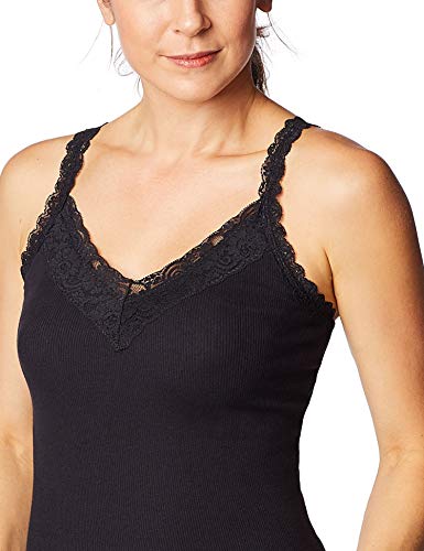 Camiseta regata com renda, Hering, Feminino, Preto, M