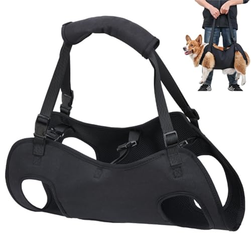 GIIPET−犬用介護ハーネス 負担が少ない全身サポート 犬用リフトハーネス 老犬 歩行補助 通気性 横型全身犬用バックパック 前足/後ろ足補助 調節可能 脱着簡単 高齢犬用補助ベルト リハビリテーションと運動 障害者犬 犬用リハビリテーション・トレーニン