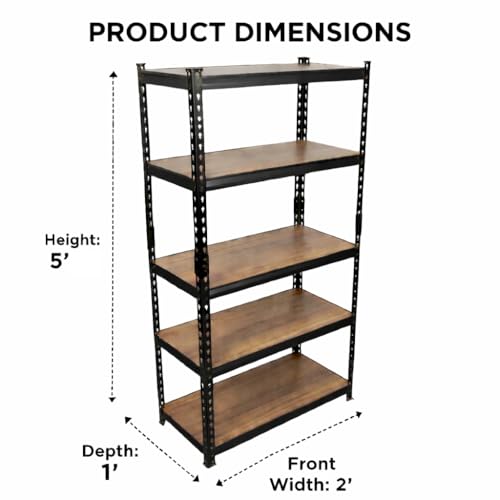 Image of ARLAVYA | 1 Year Warranty | 6 Tier Heavy Duty Boltless Storage Rack (60x24x12 inches) Adjustable Metal Shelving Unit,100kg Load Capacity per Shelf, Multipurpose Storage Rack for Home (Black,DIY)