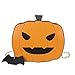 Bolso de hombro de calabaza de Halloween Cadena Crossbody Bolsa para mujer Cuero PU Novedad Diablo Bolso con colgante de murciélago
