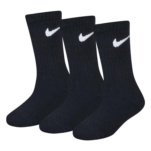 Nike Young Athletes Toddler Kids Cushioned 3-Pair Crew Socks Shoes 7C-10CY/4-5 (Sock Size)