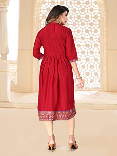 Image of Fabian Fashion Women's Rayon Floral Regular Tunic Shirt