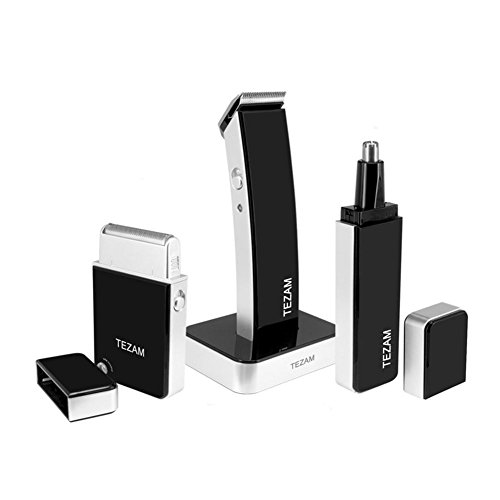 Tezam Face Clippers for Men - Beard Trimmer for Men, Hair Clipper, Beard, Stubble, Face, Ear, Nose Hair Trimmer and Mustache Groomer