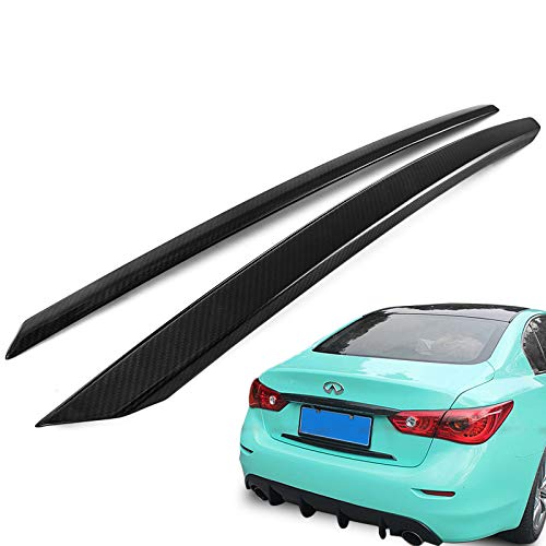 Mophorn Carbon Fiber Rear Trunk Decorative Trim Black Rear Trunk Trim Plate Cover Carbon Fiber Back Trunk Trim Cover for 2014-2017 Infiniti Q50 Anti-UV Black Lid Covers