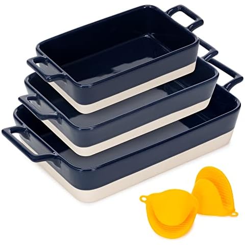 Kitchen Pixie 3-Piece Ceramic Casserole Dish Set Cover