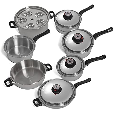 World's Finest 7-Ply Steam Control 17pc T304 Stainless Steel Cookware Set Cover