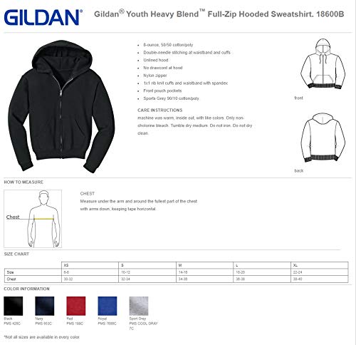 INK STITCH Youth Boys and Girls Heavy Blend Cotton Hoodie Zip Up - Grey XL4