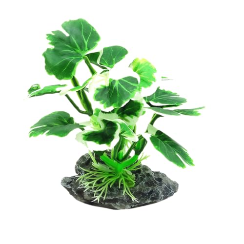 Image of JGbaby Artificial Aquarium Plants,Fish Tank Decorations Betta Leaf Hammock 4in Realistic Silk & Plastic Plants, Hideout Decor for Betta. Goldfish,Reptiles,Small Tanks (Green Type-E)