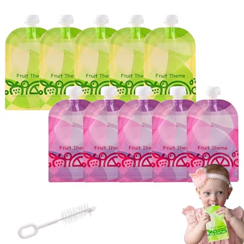 10 Stück Quetschbeutel Wiederverwendbar 150ML Quetschies zum...