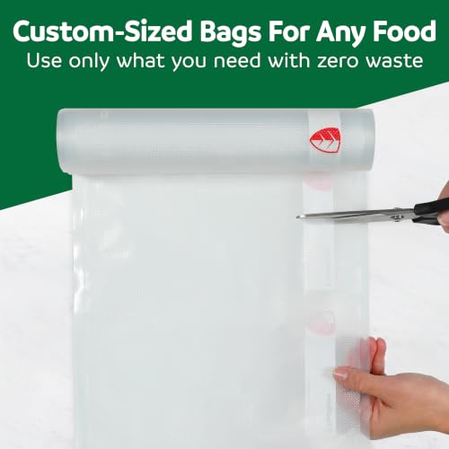 Image of FoodSaver Vacuum Sealer Rolls, 6 Pack 11 inch x 15' Rolls (90 Total Feet), BPA-Free Custom Size Storage Bags for Food, Sous Vide, and Meal Prep