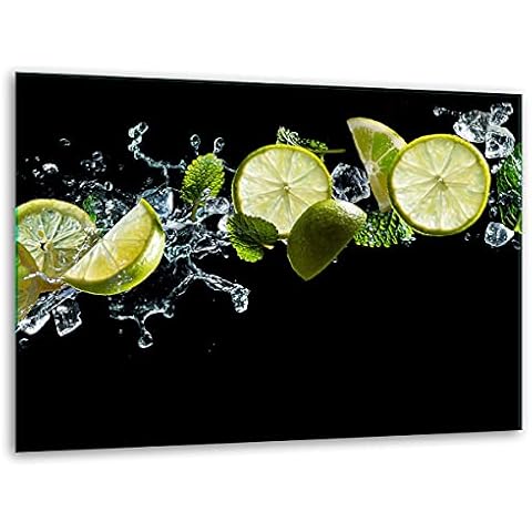 TMK, Schneidebrett glas 40x30 mit motiv Limette Schwarz Schneideplatte Cover