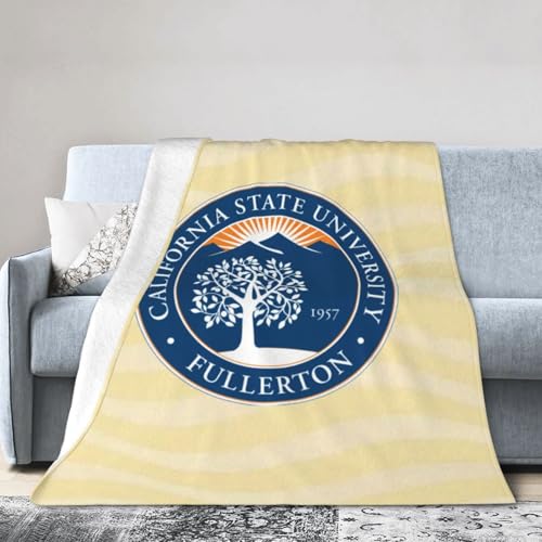 XRPUONG Cal State Fullerton Titans Fleece Blanket Very Soft Microfiber Flannel Blanket for Couch Warm and Cozy